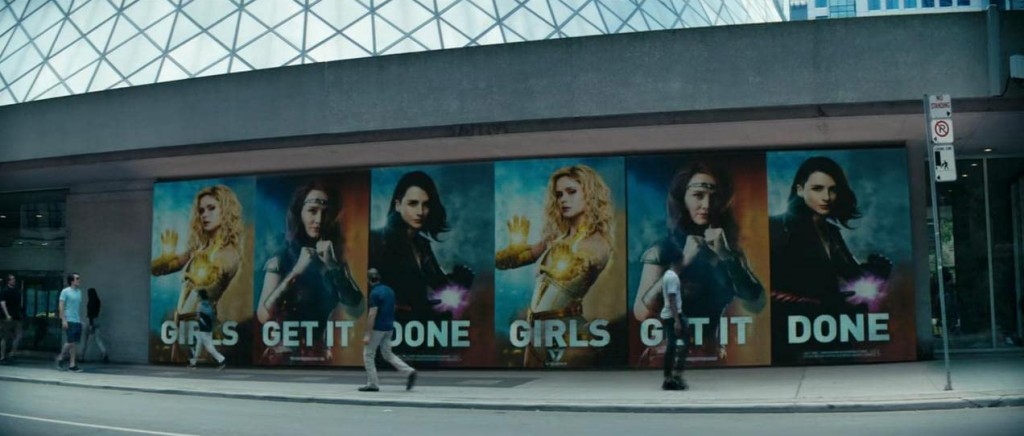 Encarts publicitaires Vought : Girls Get It Done avec Starlight, Reine Maeve et Stormfront 
